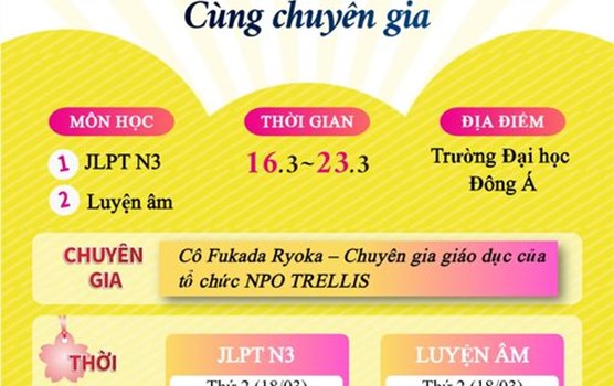 CÙNG CHÀO ĐÓN SỰ TRỞ LẠI CỦA TUẦN HỌC TẬP TIẾNG NHẬT CÙNG CHUYÊN GIA BẢN XỨ (CHỈ DÀNH CHO SINH VIÊN ĐẠI HỌC ĐÔNG Á)