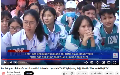 ĐH Đông Á: chăm sóc sức khoẻ tinh thần cho học sinh THPT tại Quảng Trị | Bản tin Thời sự Đài QRTV 